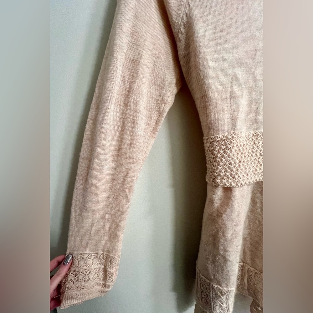 Knitted & Knotted | Women's Cream Cardigan with Tie - Picture 7 of 10